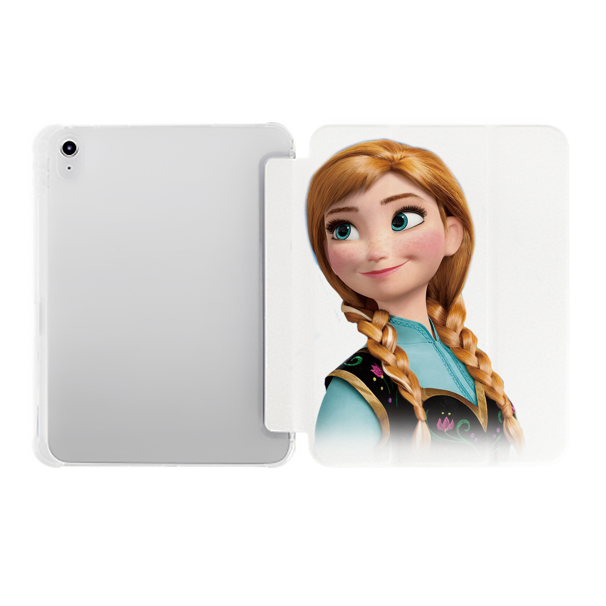 （画像用） アナと雪の女王 アンナ エルサ Frozen Anna Elsa IPad ケース ペン収納付き 三つ折りスタンド PUレザー×シリコン 対応機種9.5/10.5/10.9インチ